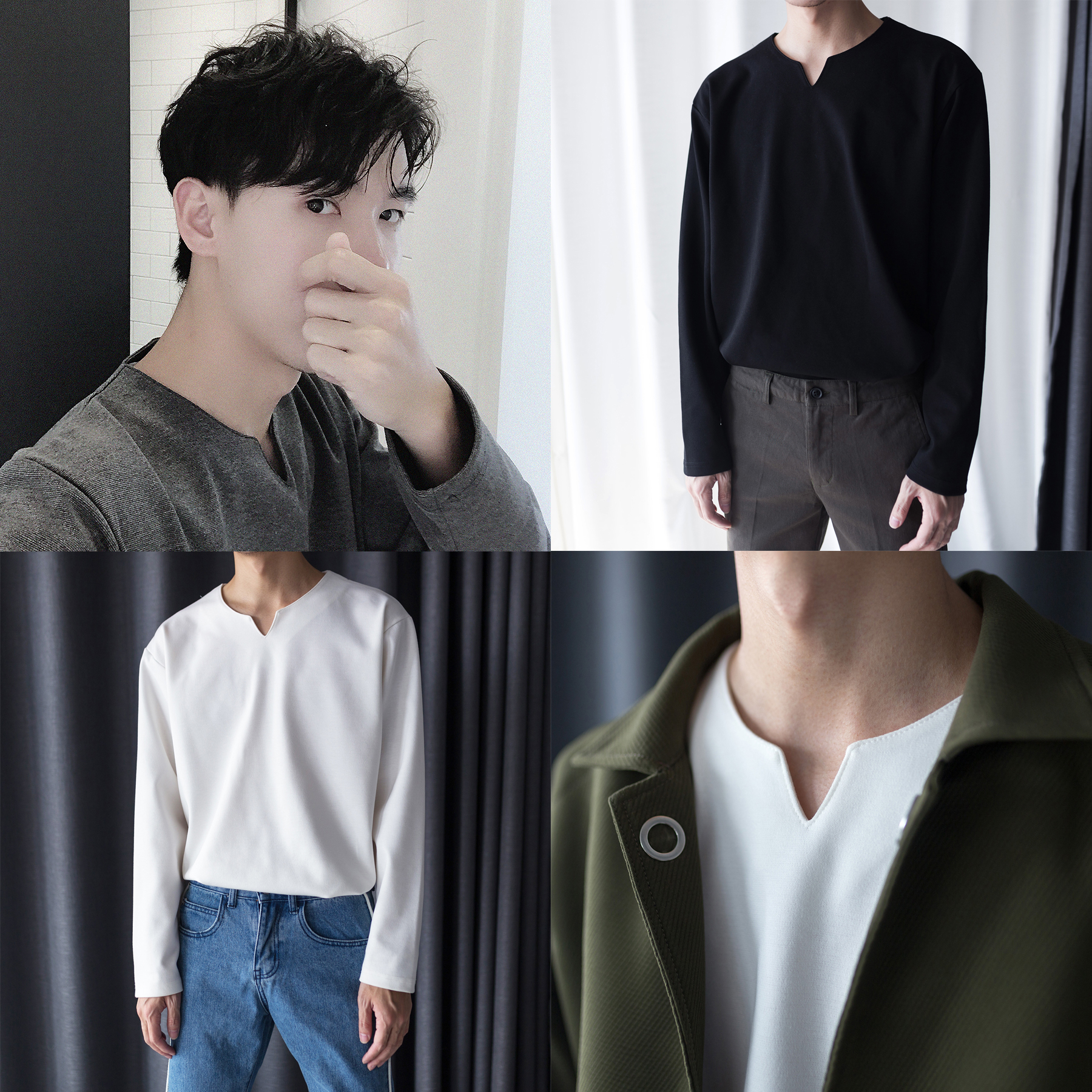 「CCJE/31号0点」基础百搭款也不普通！小v领T恤 男女可穿 好质感