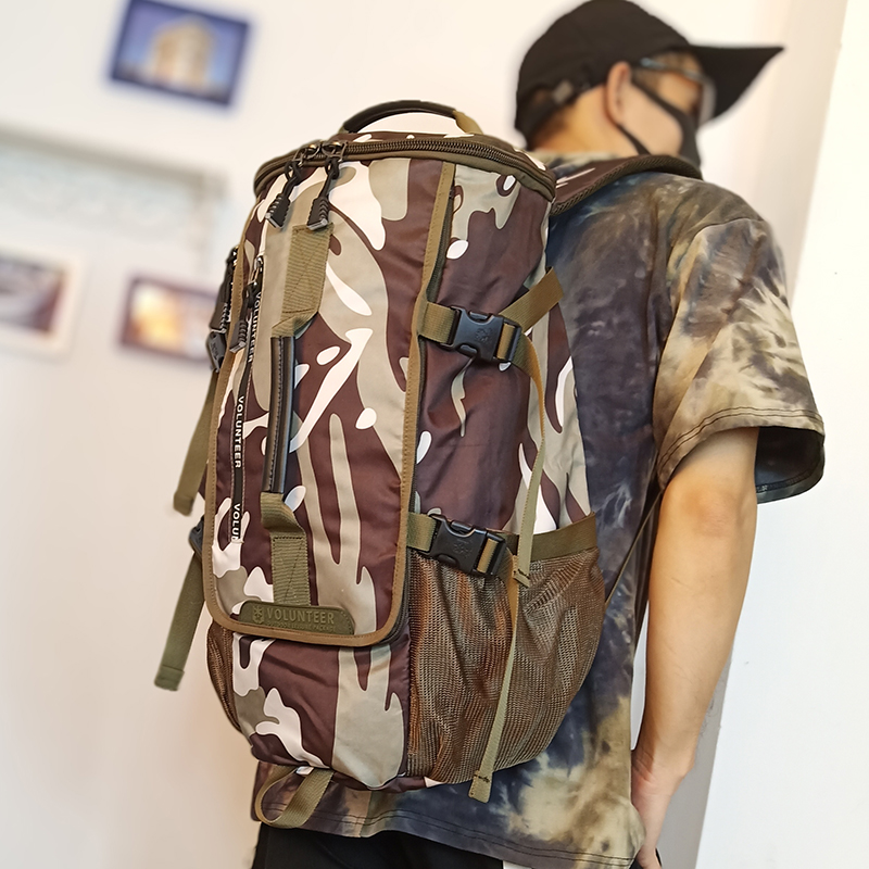 New camouflage shoulder backpack men's tide large capacity outdoor waterproof travel multifunctional women's bag sports mountaineering tourism