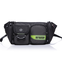 Multi-pocket fanny pack mens outdoor multi-function canvas messenger bag waterproof chest hanging bag casual trendy shoulder bag small backpack