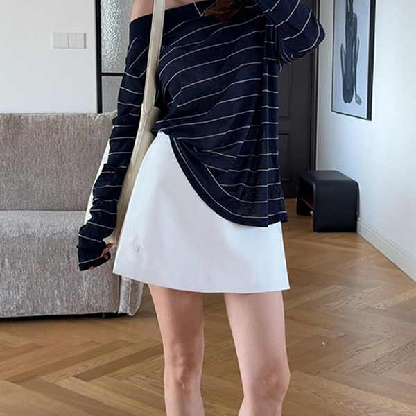 Eul2026 New Little Bee Suit Skirt, Exquisite Embroidered Skirt, Summer Slit Short Skirt, Women's A-Line Skirt