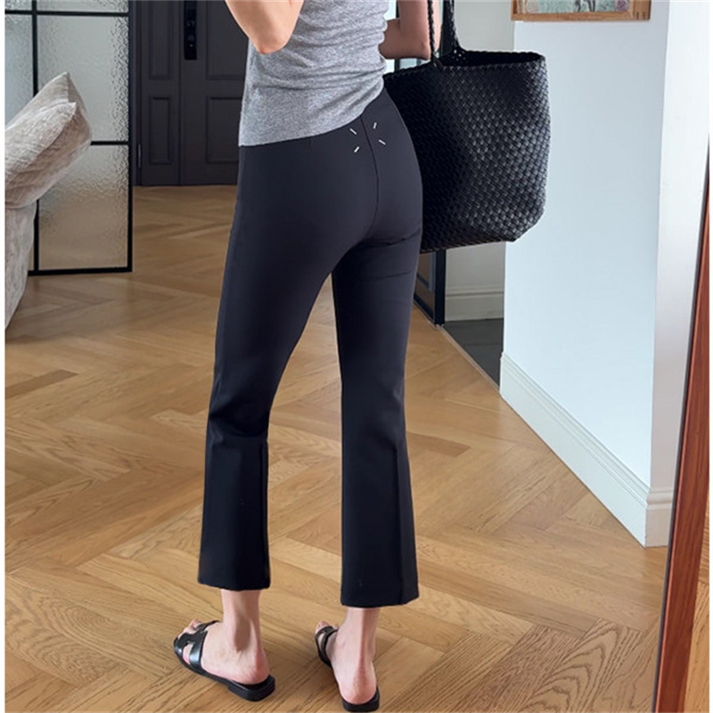 Eul2026 Tight-Fitting Black Pants, Slightly Flared Nine-Point Pants, New Summer Embroidered Pants, Casual Stretchy Eight-Point Pants for Women # Eul2026 Tight-Fitting Black Pants, Slightly Flared Nine-Point Pants, New Summer Embroidered Pants, Casual Stretchy Eight-Point Pants for Women #