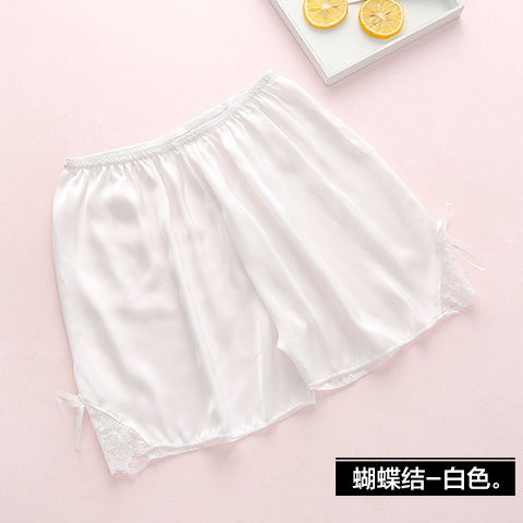 Mùa hè cỡ lớn thở quần an toàn satin chống ánh sáng xà cạp mỏng loose-fitting nơ nơ ren đáy quần short.