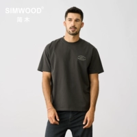 Simwood Базовая футболка с коротким рукавом с круглым воротником, свободный крой