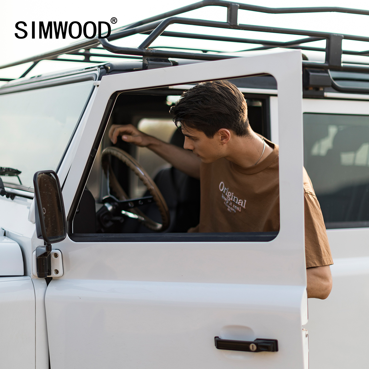 Simwood Jianmu men's clothing(loose version) Heavy art embroidery theme T-shirt European and American wild short-sleeved men