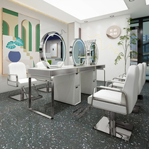Internet celebrity hairdressing mirror barbershop mirror table hair salon special cabinet integrated dyeing ironing and hair cutting stainless steel single-sided mirror