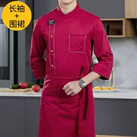 Красный лонгслив, фартук