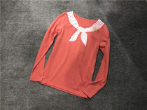 Womens 2018 spring new comfortable and versatile loose slim slim printing long-sleeved base T-shirt small shirt 4800