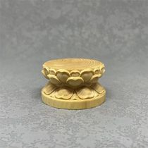 Mini boxwood carved lotus base Buddha statue base lotus stand Guanyin Tathagata lotus base