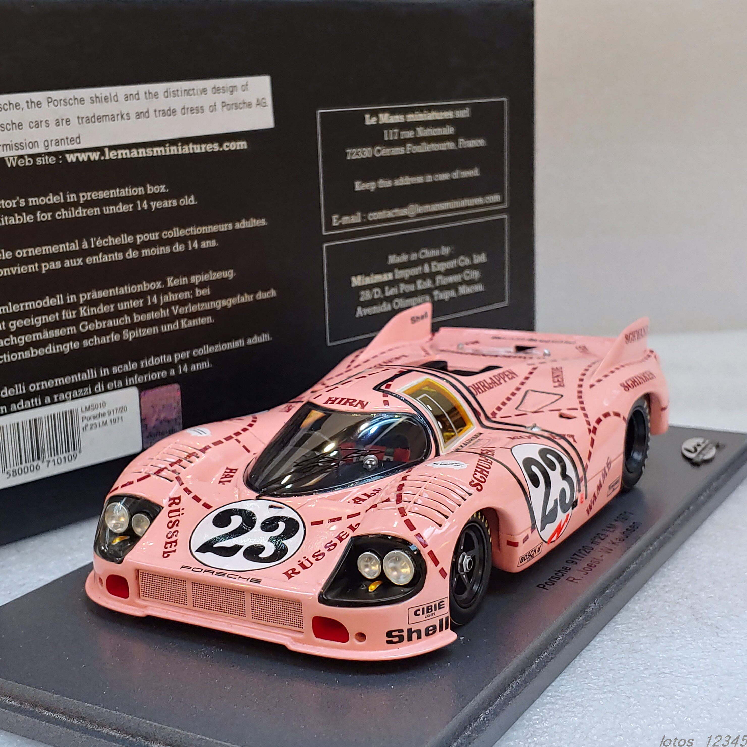 ミニカー 1/87 Spark Porsche 917/20 #23 LMP 1971 ck-modelcars-video: Porsche 917/20 Pink Pig #23 24h LeMans 1971