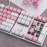 Розовый комплект, клавиатура, мышка, механические игровые милые наушники