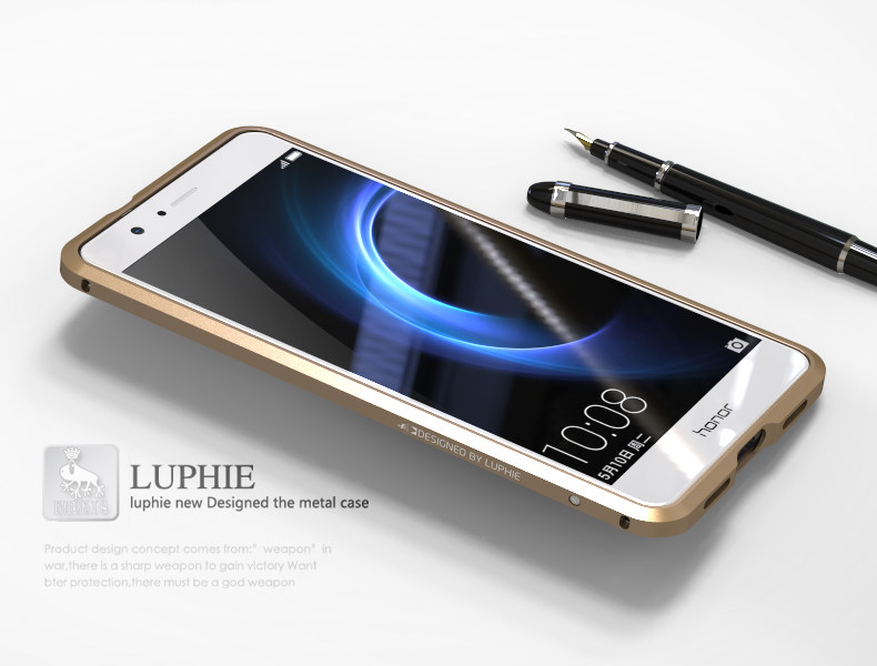 Luphie Blade Sword Slim Light Aluminum Bumper Metal Shell Case for Huawei Honor V8