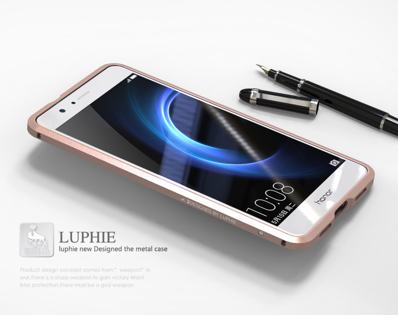 Luphie Blade Sword Slim Light Aluminum Bumper Metal Shell Case for Huawei Honor V8
