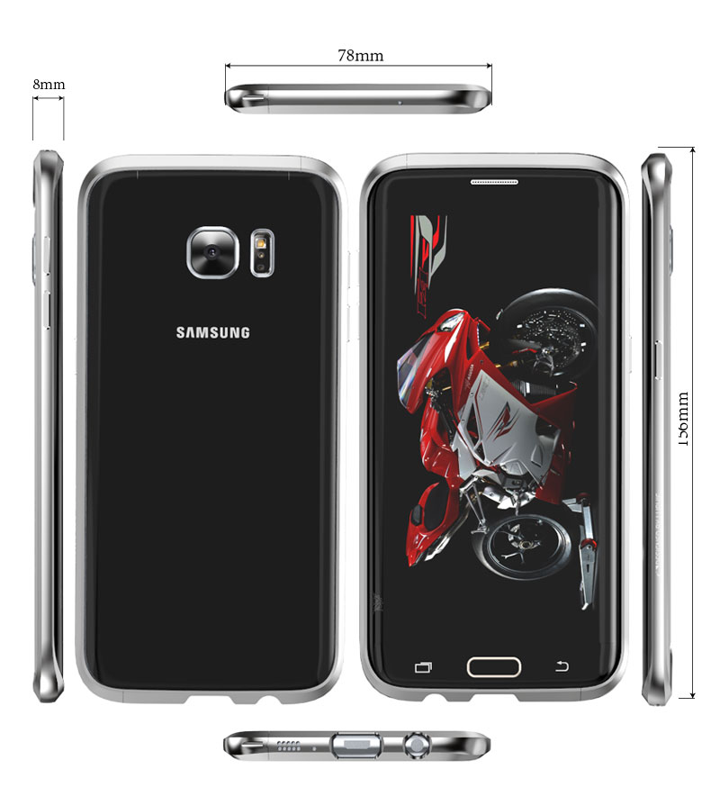 Luphie Blade Sword Slim Light Aluminum Bumper Metal Shell Case for Samsung Galaxy S7 Edge G9350