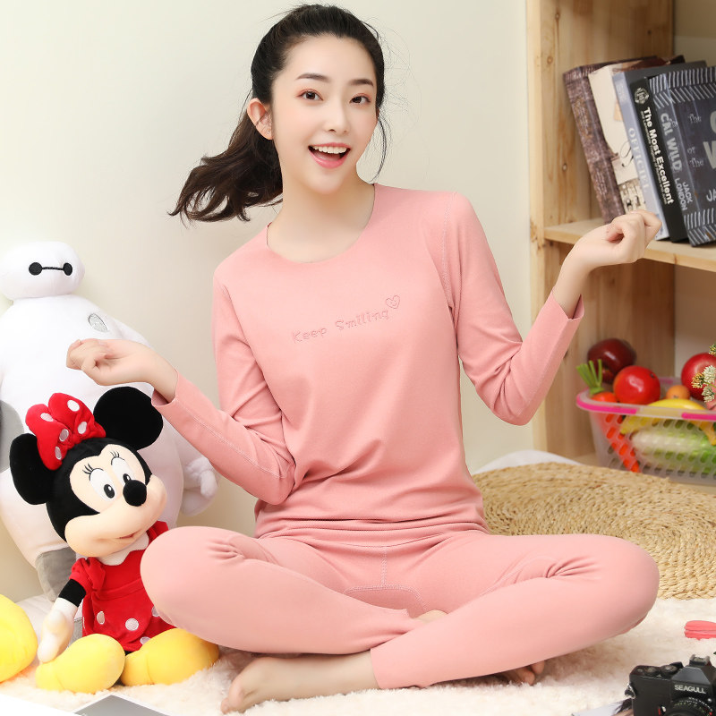 Cation double face grinding down autumn winter ladies' students underwear autumn clothes autumn pants with no marks and warm and warm beating bottom-Taobao