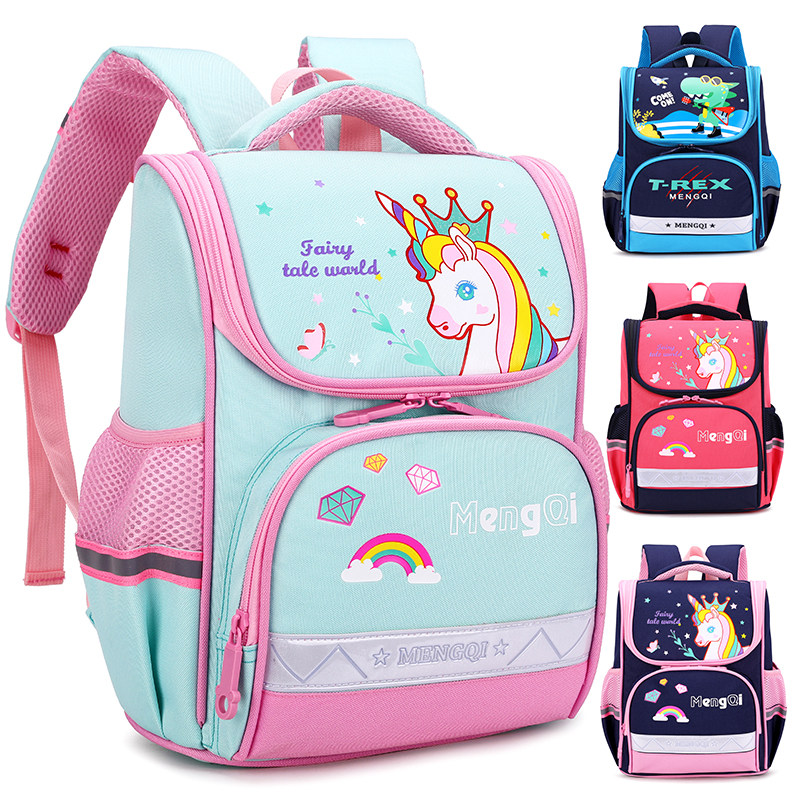 Natural fish new school bag male 1-3 Grade animation cartoon Primary School students 8-11 years old burden reduction shoulder bag