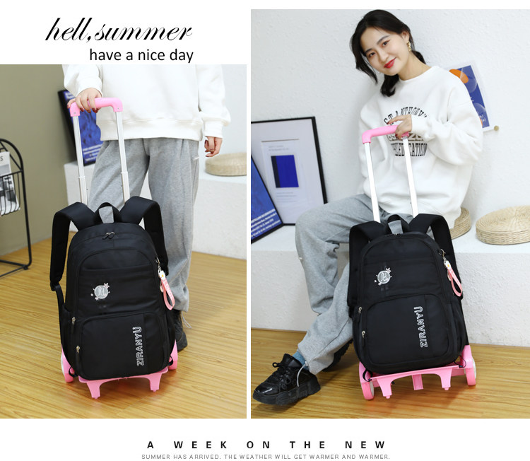 Детский чемодан 中小学生拉杆包12-14岁校园小清新简约可拆卸两用六轮可爬楼书包