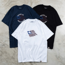 (NextVogue) carhartt wip US C t-shirt round collar flag printed short sleeve quad