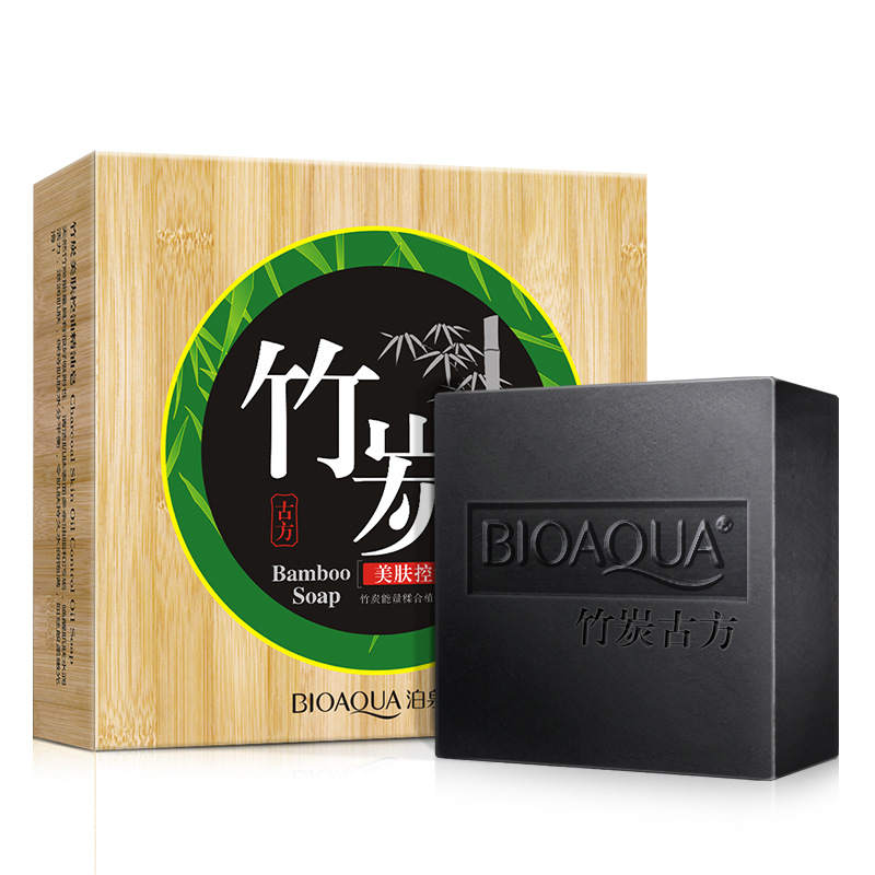 泊泉雅竹炭 精油皂手工皂洁面皂香皂去黑头 控油收缩毛孔男女包邮