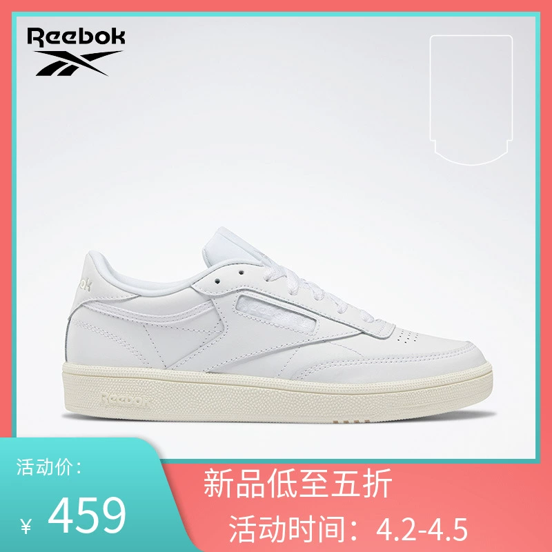Reebok Reebok thể thao cổ điển CLUB C 85 Giày nữ giản dị giản dị Giày trắng EHA37 - Dép / giày thường