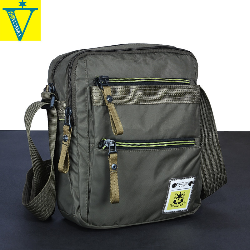 Men's Single Shoulder Crossbody Bag, Canvas, Waterproof, Vertical Style, Casual Korean Version, Small Bag, Backpack, Women's Multi-Pocket Trendy ins Versatile