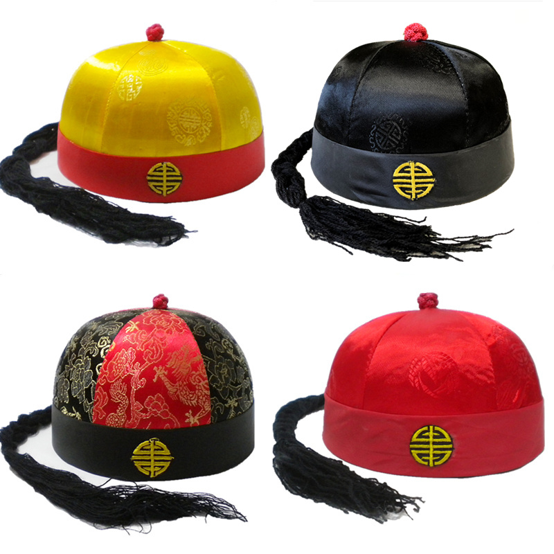 Donning Landlord Hat Adult Guapi Hat Children Son's hood Male Qing Dynasty palace Emperor's new Lang Hat Guodie Hood Accessories