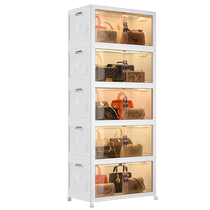 Installation-free bag storage storage cabinet household dust-proof transparent organization and storage artifact luxury floor-standing display cabinet
