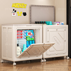 Large-Capacity Storage Box for Miscellaneous Items, Suitable for Everyone, with a Flip-Top Lid, Wheels, and Foldable Design, Suitable for Organizing Clothes and Storing Items