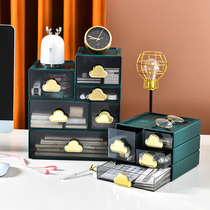 Desktop storage box drawer type cosmetics desk student dormitory stationery box sundries shelf artifact