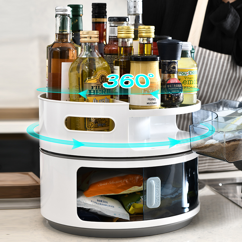 Kitchen Seasoned Bottle Shelve Seasoning Supplies Household Large Full Table Swivel Containing Layer Rack Sauce vinegar Vinegar Containing