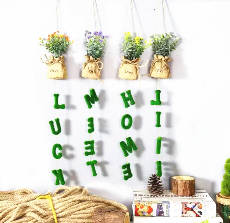 Kindergarten small fresh pastoral forest department sack simulation flower hanging decoration environment to create wall layout diy