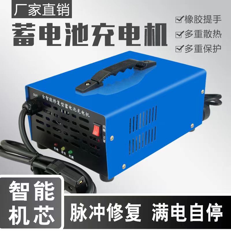 Electric Vehicle Charger 72V Pure Copper 48V Intelligent Automatic Power-Off Dry 60W Water Battery Pulse Charger for Three- and Four-Wheeled Vehicles