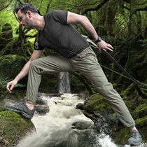 Free Soldiers ambush tactics quick-drying camping corset pants mens summer thin waterproof breathable feet quick-drying ankle-length pants