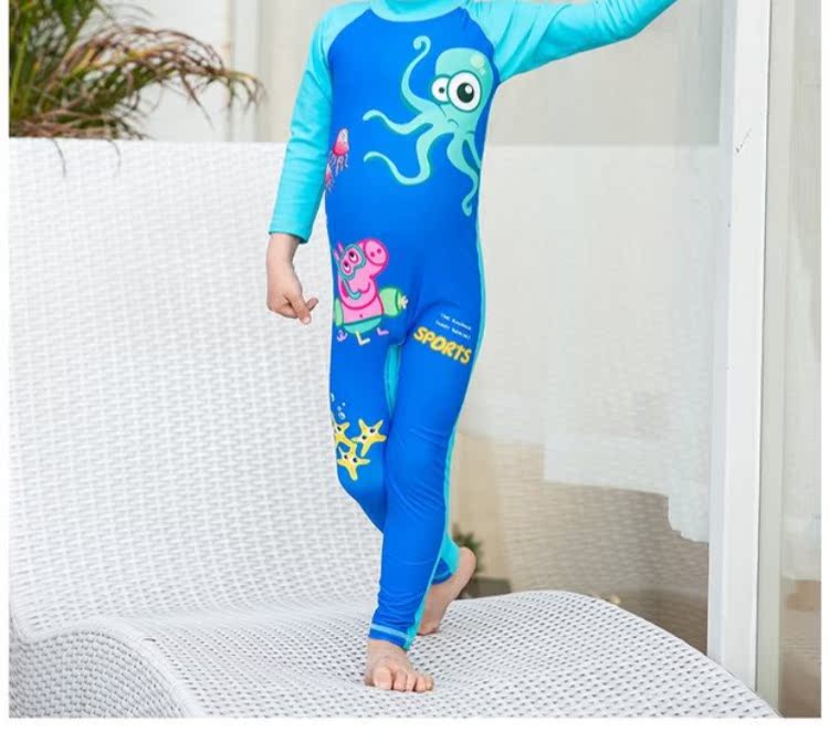 Áo tắm cho trẻ em Xiêm Cô gái áo dài tay chống nắng Cậu bé áo tắm cho bé Spa Áo tắm Pig Peggy Mới đồ bơi cho be gái 10 tuổi