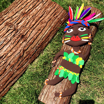 Kindergarten forest department Wall decoration Fir bark Handmade house landscaping anti-corrosion retro planks