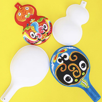 Kindergarten handmade creative diy blank horse spoon Facebook Gourd graffiti coloring white billet mask Childrens creation