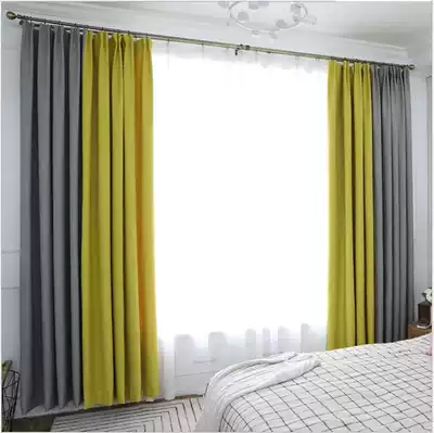 Beijing door-to-door measurement and installation Simple modern style imitation linen blackout curtains custom living room bedroom Nordic style