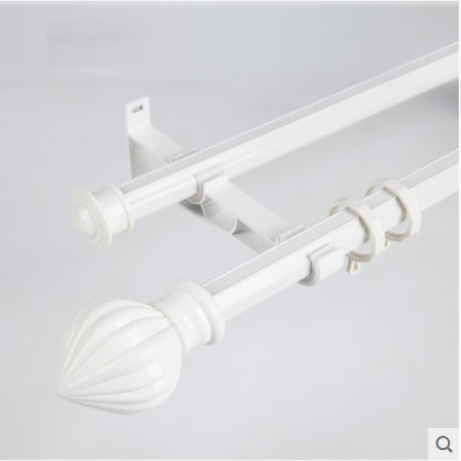 Beijing free door-to-door measuring mounting window curtain rod perforated type thickened aluminium alloy single-lever double-rod full range of accessories