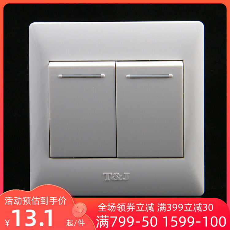 TJ space - based switch switch panel Yuexian Yuexiu series Yibai double - control fluorescence