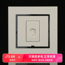 TJ TJ Space-based switch Deqi Series 86 Type socket One four-core socket Elephant tooth white