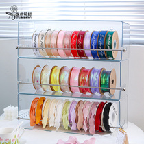 Makeup Flowers Material Silk Ribbon Containing Shelf Light Lavish Acrylic Transparent Containing Cabinet Hanging Containing Flower Shop Supplies Materials