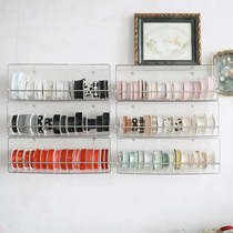 Acrylic ribbon storage rack wall-mounted light luxury transparent storage cabinet drop-resistant and practical flower shop supplies
