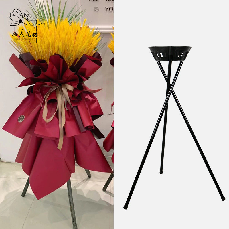 Open Flower Basket Tripod Wooden Iron Art Tripod Fork Solid Wood Flower Shelf Flower Shelf Flower Shelf Flower Shelf-Taobao