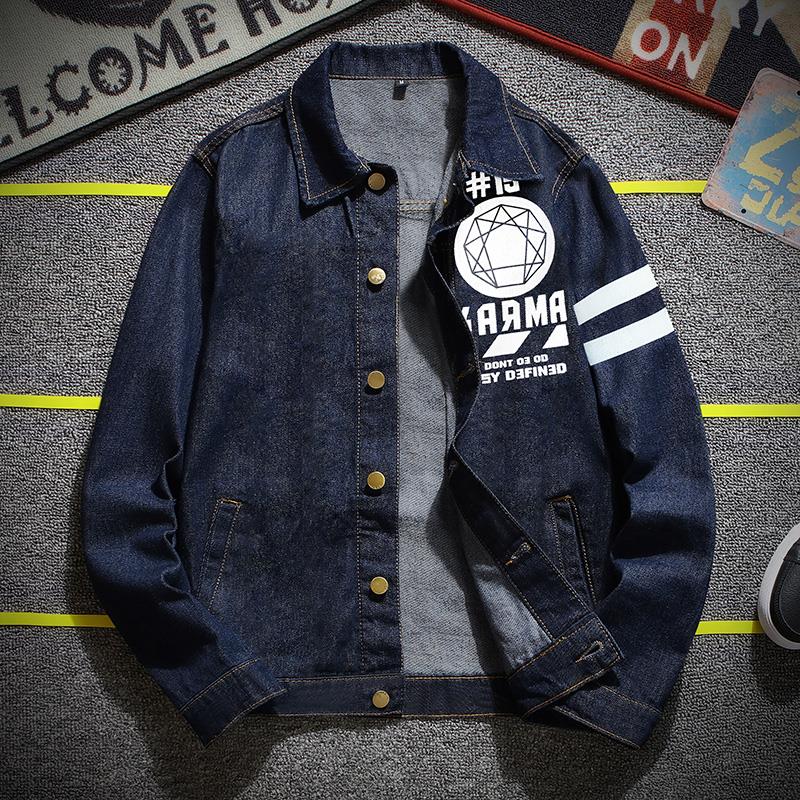 Mùa xuân denim jacket xu hướng nam Hàn Quốc phiên bản của mùa xuân cơ thể xã hội nhóm tinh thần sinh viên áo khoác và mùa thu 2018 mới