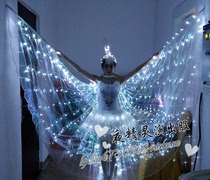 Night Elves Play Out of Led Butterfly Wings Capes Fluorescent DJDS Dance Team For Show Gogo Guests