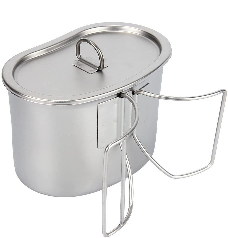 US stainless steel portable portable barbecue individual tableware Office tea set Kettle cup holder Military small lunch box water cup