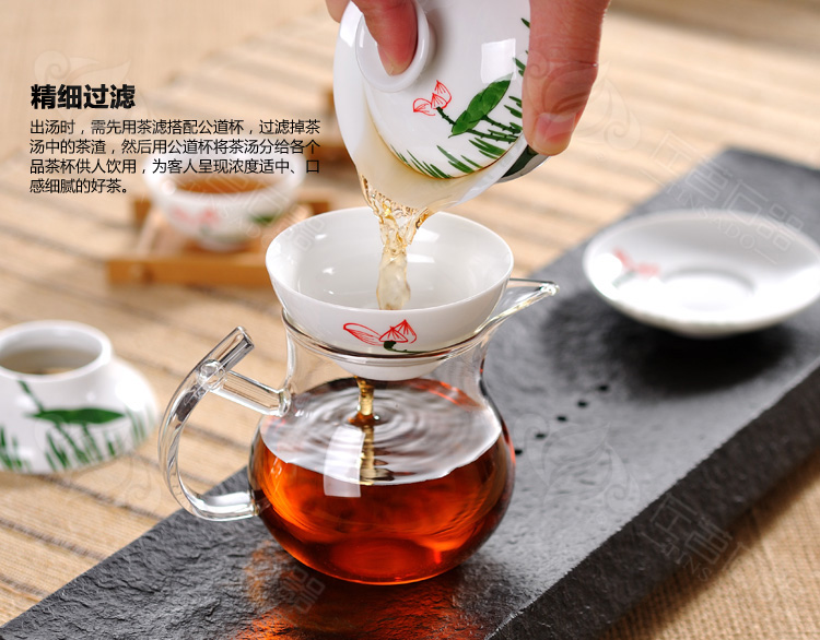 ZuoMing right device with thick glass transparent narrow and fair keller cup with the kung fu tea set a single large size is 250 ml