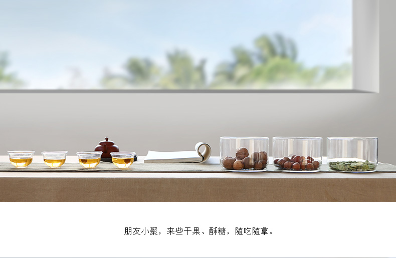 ZuoMing right implement large stackable storage transparent heat - resistant glass tea pot seal moisture storage POTS northern wind