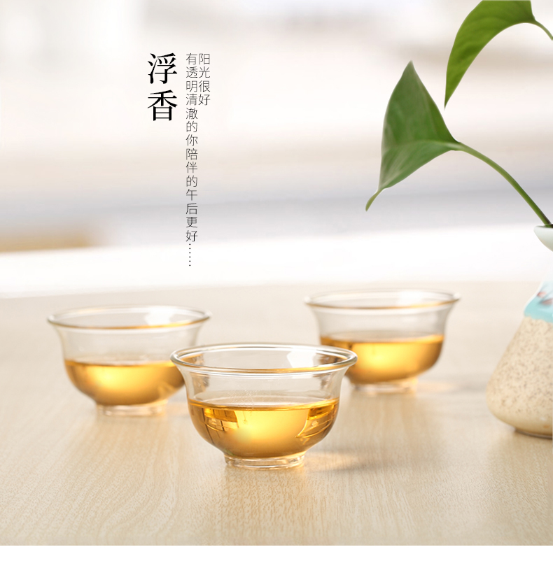 ZuoMing right device cups transparent heat - resistant glass tea kungfu sample tea cup small cups little upset 6 pack