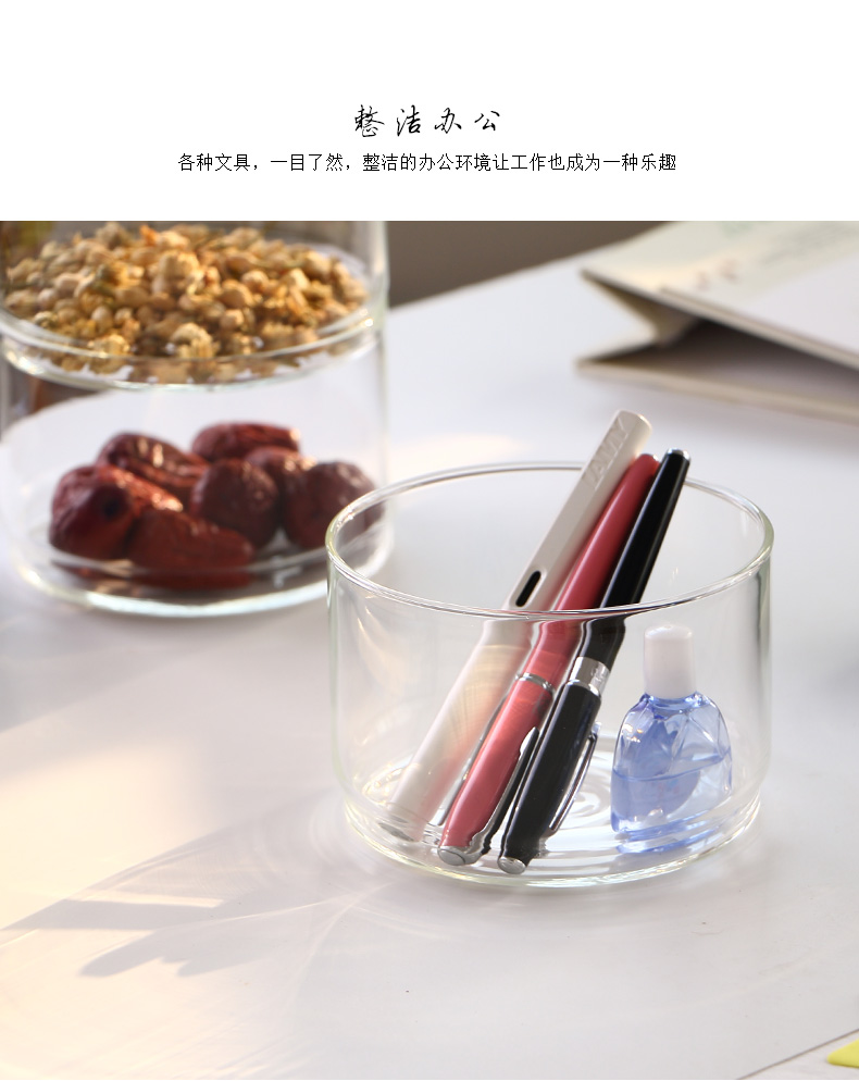 ZuoMing right implement large stackable storage transparent heat - resistant glass tea pot seal moisture storage POTS northern wind