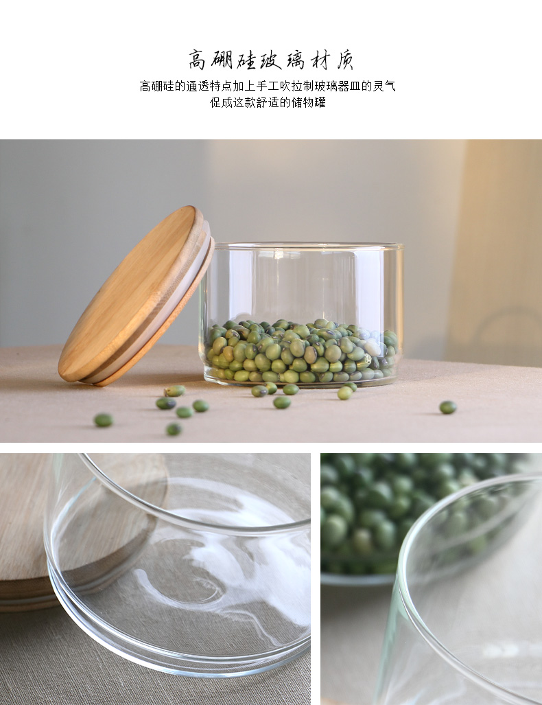 ZuoMing right implement large stackable storage transparent heat - resistant glass tea pot seal moisture storage POTS northern wind